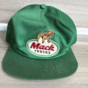 Vintage Mack Truck Green Snapback Mesh‎ Patch Hat Broken Bill AS IS K-Products